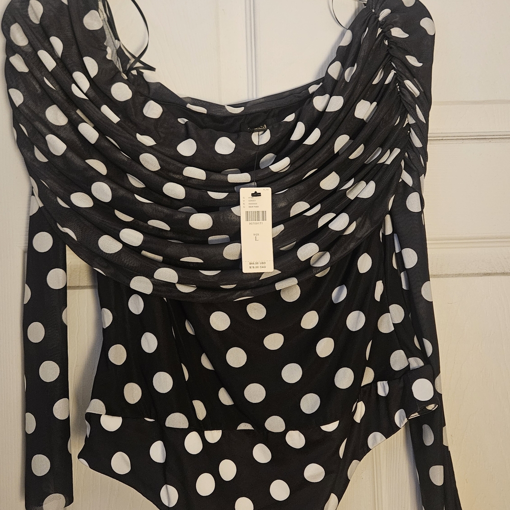 Polka Dot Off-Shoulder Women's Top